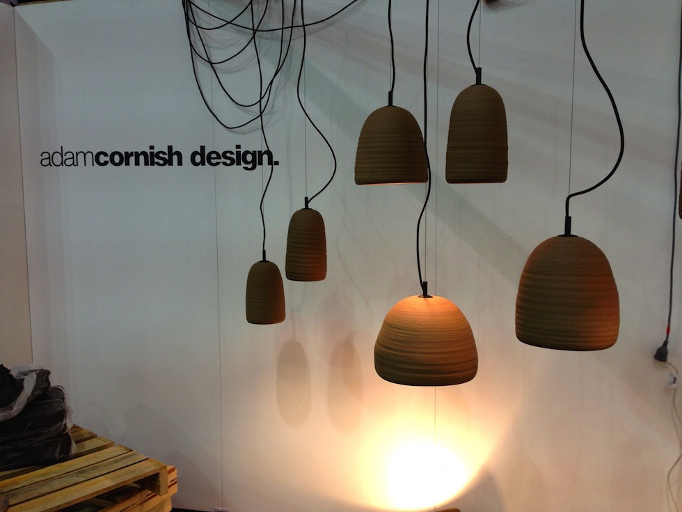 Adam Cornish Design’s hand-made, ceramic pendants at DesignEX13, Melbourne. More on the RSD Blog.