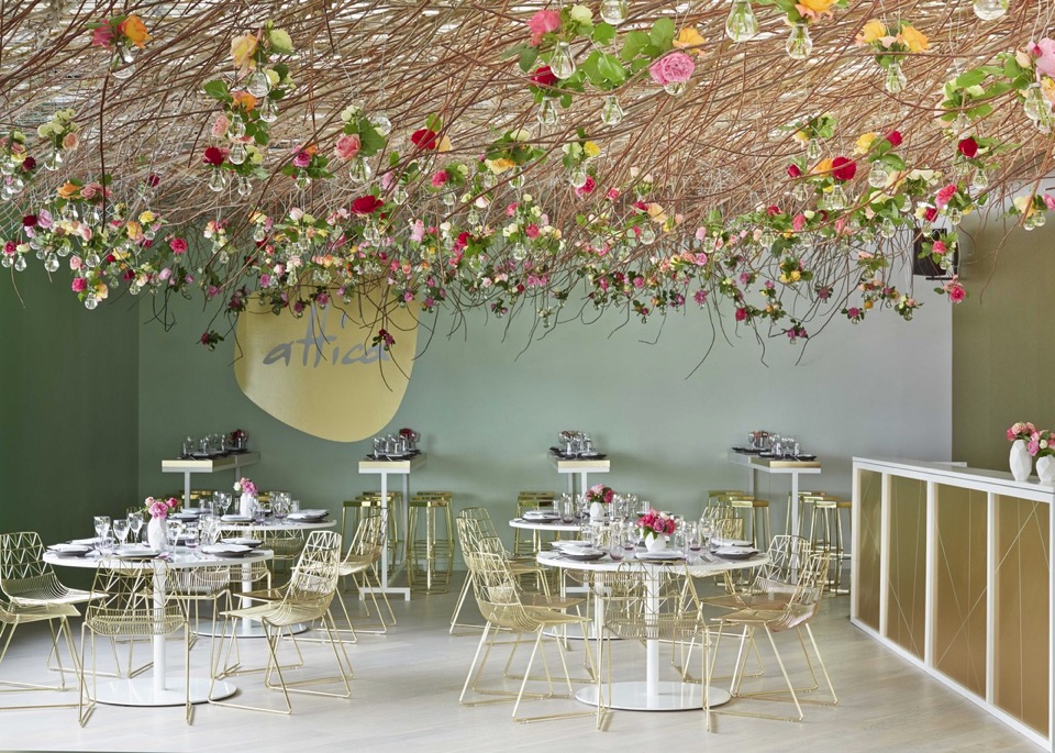 Grand Prix and Installation and Event winner of the Dulux Colour Awards 2015 was MIM Design with the Lexus Design Pavilion, with muted shades of sage and pale gold complementing their hanging floral display. Love those gold Bend Lucy chairs (at least I think they are)! Photography by Sean Fennessy