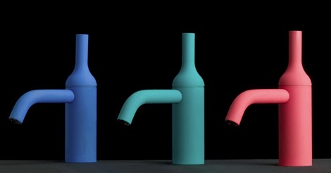 Paco Jaanson’s Batlo powder-coated basin mixer in blue, bottle green and red coral | More #aqua #teal & #turquoise on the RSD Blog www.rsdesigns.com.au/blog/