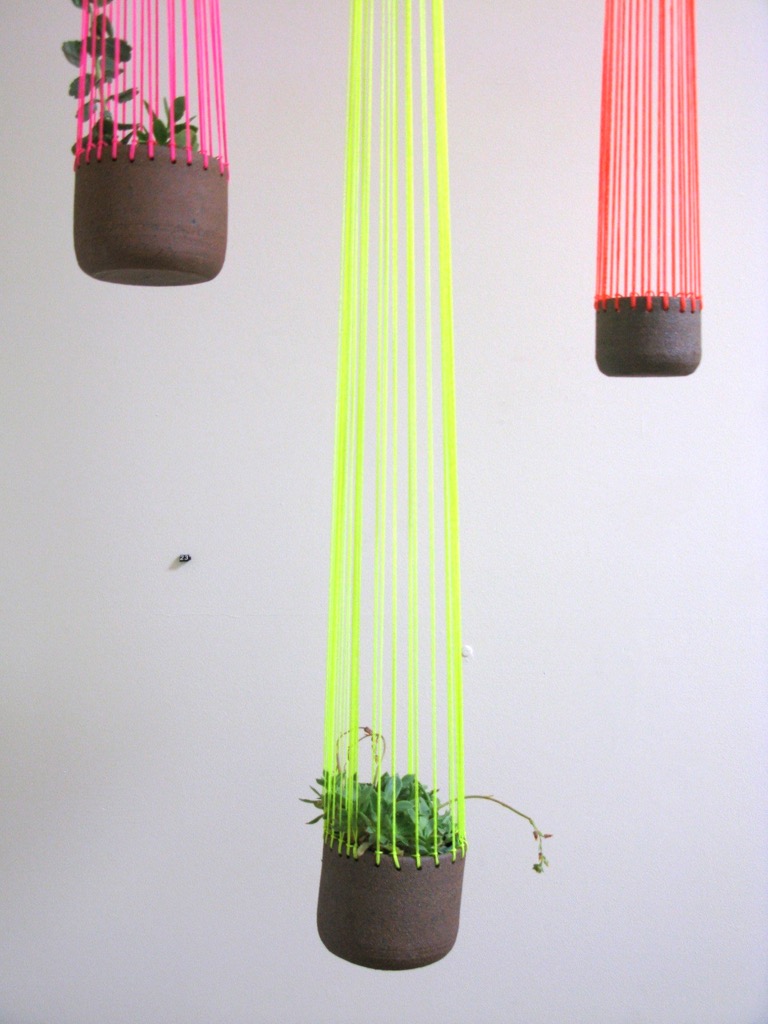 Bridget Bodenham Jelly planters with neon cord, available at Mr Kitly