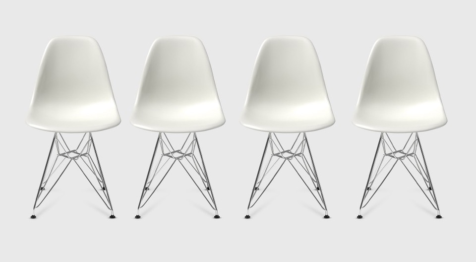 Eames® Moulded Plastic Side Chair Eiffel Base (DSR) from Living Edge.