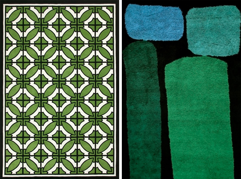 South Beach by Greg Natale, Jewel by Dinosaur Designs, both at Designer Rugs - See More in Emerald Delights post on the RSD Blog www.rsdesigns.com.au/blog/