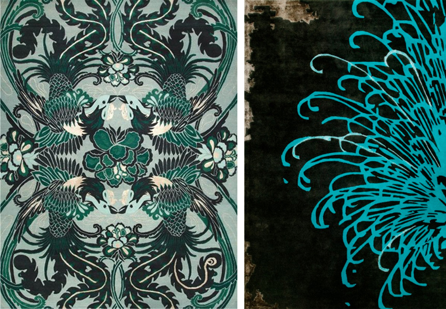 Night Bird by Catherine Martin, Bansyu by Akira Isogawa, both at Designer Rugs - See More in Emerald Delights post on the RSD Blog www.rsdesigns.com.au/blog/