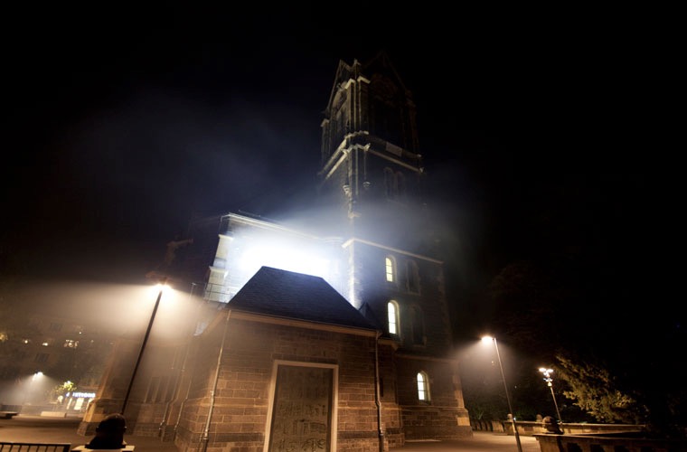 Portal was Flynn Talbot's winning entry to produce this haunting lighting installation at St Peter’s Church in Frankfurt during the Luminale Festival 2010