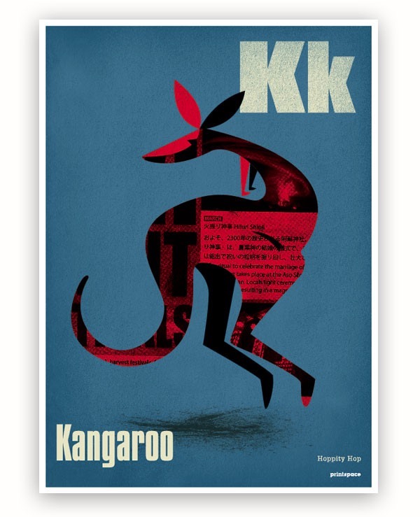 Hoppity Hop Kangaroo by Printspace. More Australiana on the RSD Blog www.rsdesigns.com.au/blog/