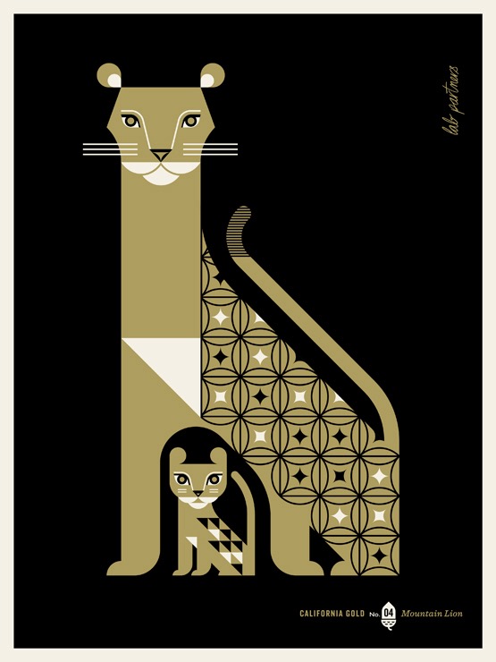 California Gold No. 4 Mountain Lions by Lab Partners. More #Leo and Lion-inspired products on the RSD Blog.