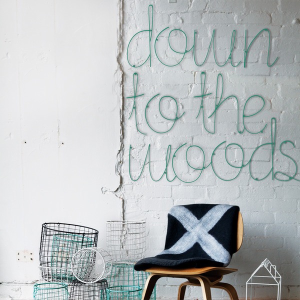 Metal Letter Signs and Wire baskets by Down To The Woods.