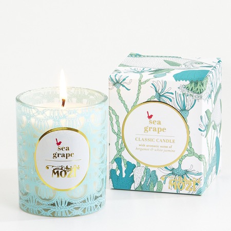 Mozi’s Tropicalia collection, classic candle in Sea Grape. More products from Melbourne Life Instyle 2013 on the RSD Blog.