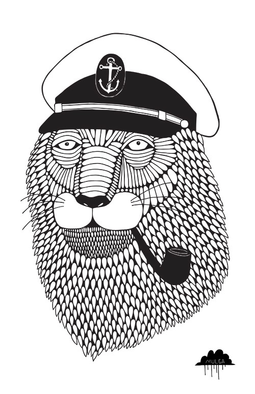 Captain Laramie #Lion Print by Mulga The Artist, with a poem composed by Mulga, printed on the reverse. Too cool! More #Leo and Lion-inspired products on the RSD Blog.