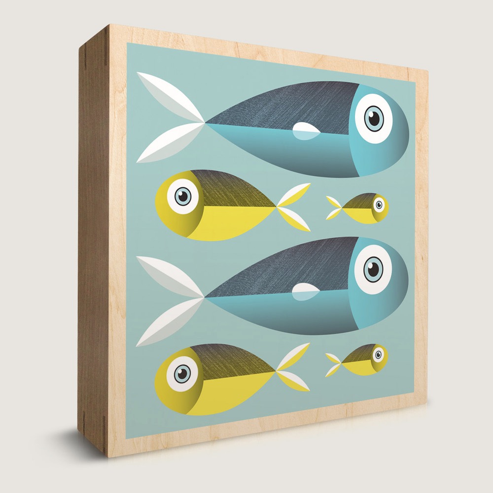 Better Together (FSC Certified) wood block prints by One Hectare for your little fisherman