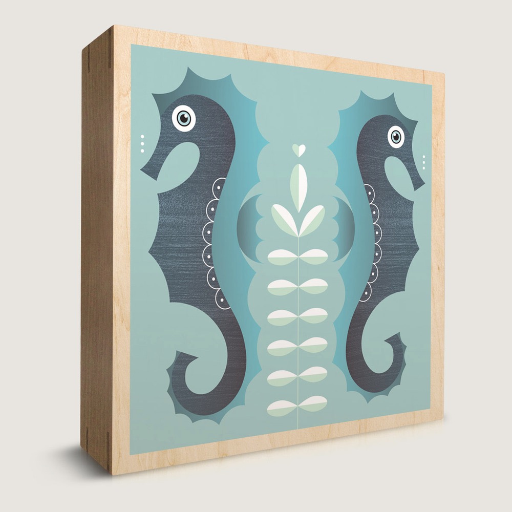 #Seahorses (FSC Certified) #wood block #prints by One Hectare. More products from Melbourne Life Instyle 2013 on the RSD Blog.