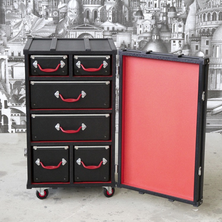 #Steamer #trunk inspired, the aptly named The Trunk by Trunk & Orderly. This witty and industrious pair also produce the cutest Lunch #cases, sure to induce a fit of #nostalgia. Seen at #Melbourne #Decoration + #Design 2013.