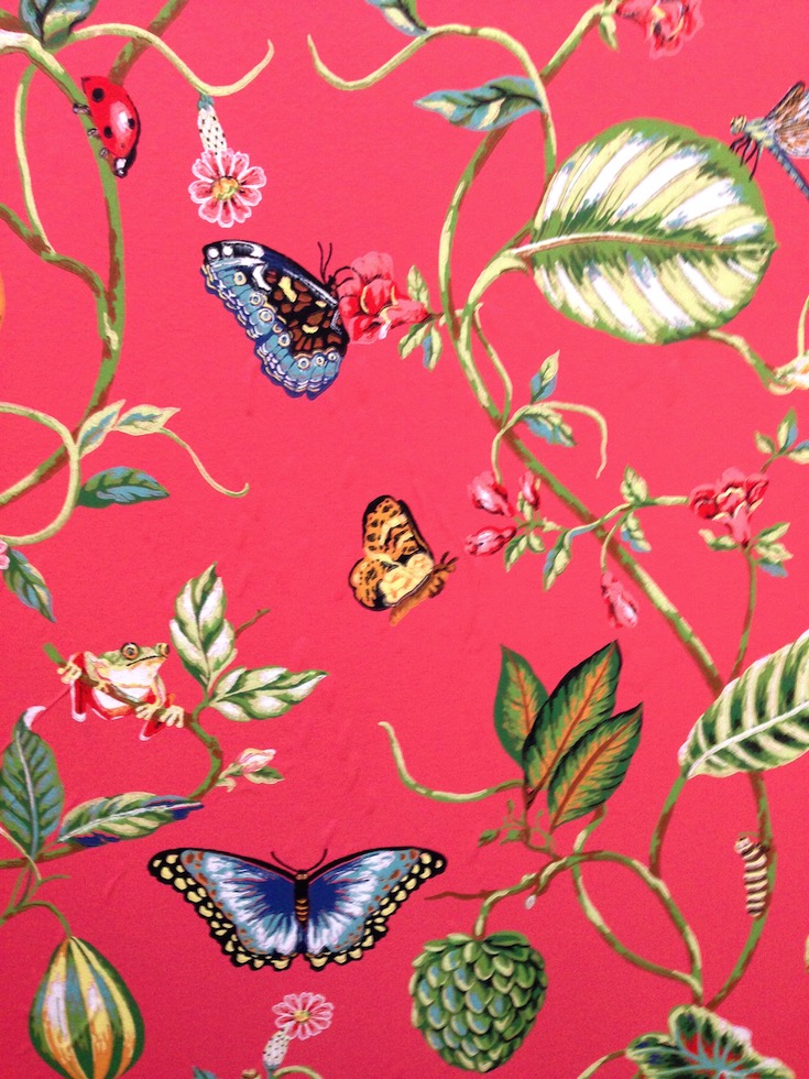 Get away from the winter-blues and surround yourself with spring, with this bold Tibaut Lillian wallpaper in Raspberry from Boyac at DesignEX13, Melbourne. More on the RSD Blog.