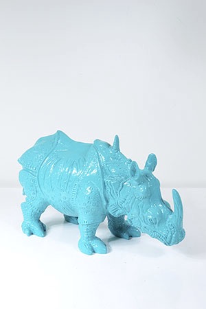 Baby Rhino, aqua resin by Fenton & Fenton - it’s taking me back to a bit of bebop and rocksteady TMNT days! | More #aqua #teal & #turquoise on the RSD Blog www.rsdesigns.com.au/blog/
