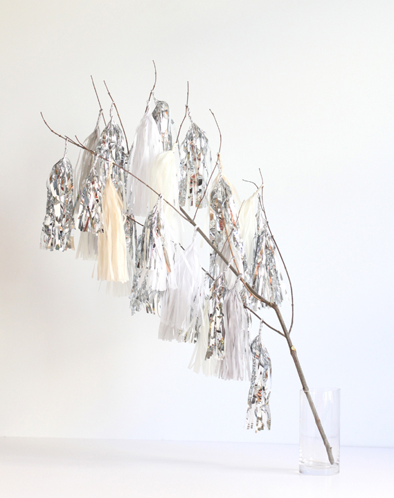 A Glitzy alternative to your christmas tree. Tassel Branch #Mobile in Neutral by Confetti Systems. More #christmas on the blog.